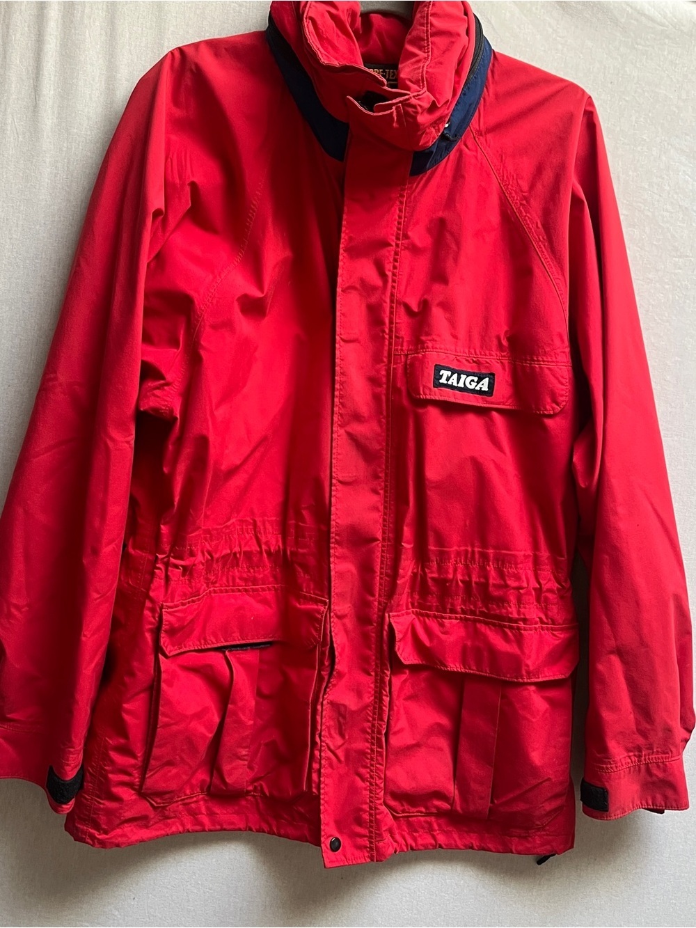 Vintage Taiga Works Gore-Tex Waterproof Hooded Softshell Jacket Red Men Sz M